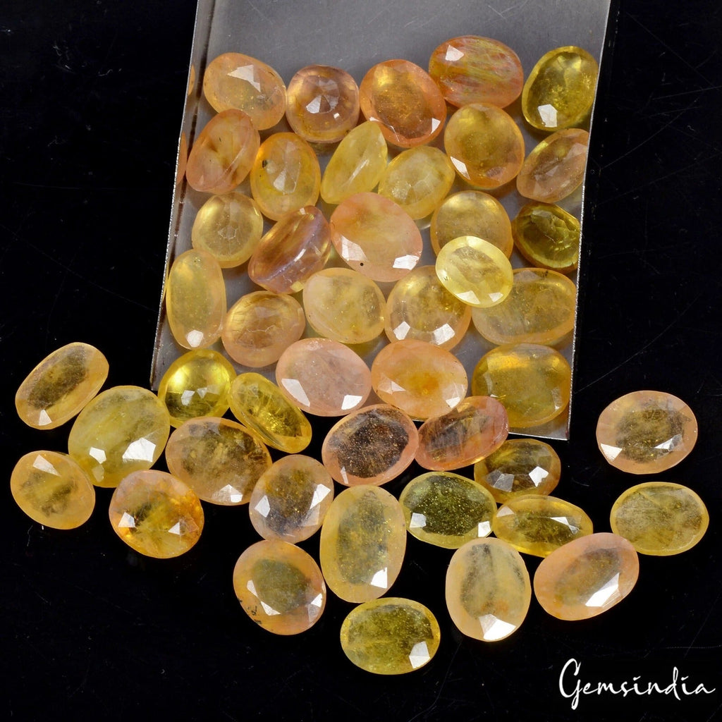 Natural Untreated 138.60 Ct Oval Cut Ceylon Sapphire 47 Pcs Gemstones Certified