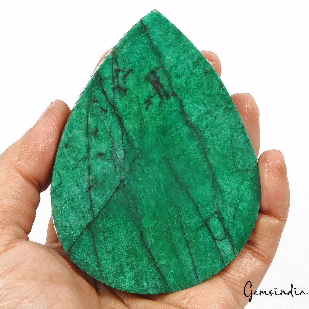 Certified 1740 Ct Natural Brazilian Green Emerald Pear Cut Carved Loose Huge Gem