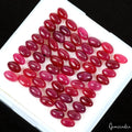 24.70 Cts/56 Pcs Natural Red Ruby Oval Cab Calibrated 4x2mm Gems Lot For Jewelry