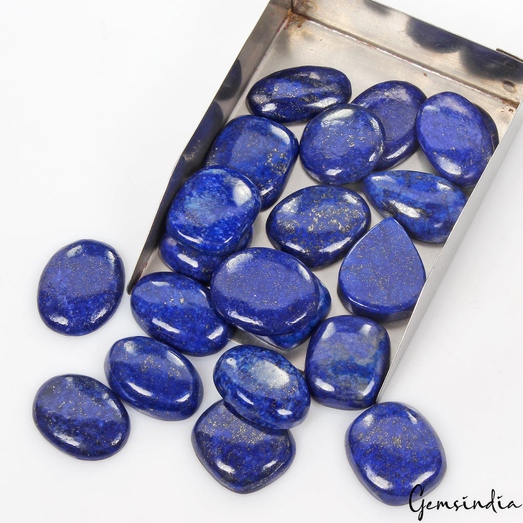 690 Cts/21 Pcs Natural Blue Lapis Lazuli Gold Flecks Mix Cab Wholesale Gemstones