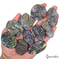 Natural Multi Shine Raw Rough Labradorite 1150 Cts Mix Cut Flat Back Gems Lot