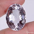 Amethyst Loose Gemstone, Oval Checker Cut, Untreated — 29x21x17 mm, 63.15 Ct