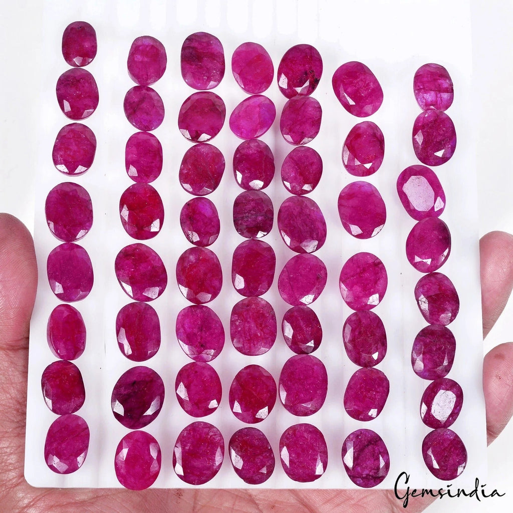 600 Ct Natural Red Bixbite Beryl Oval Cut Loose Faceted 13-17mm Gemstones~55 Pcs