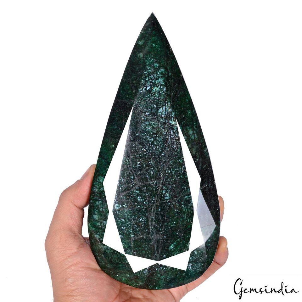 Emerald Loose Gemstone, Color Enhanced, Green — 8x4x2.5 Inch, 9300 Ct (1.86 Kg), Brazil