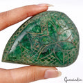 1060 Ct Natural Brazilian Green Emerald Pear Leaf Cut Hand Carved Loose Huge Gem