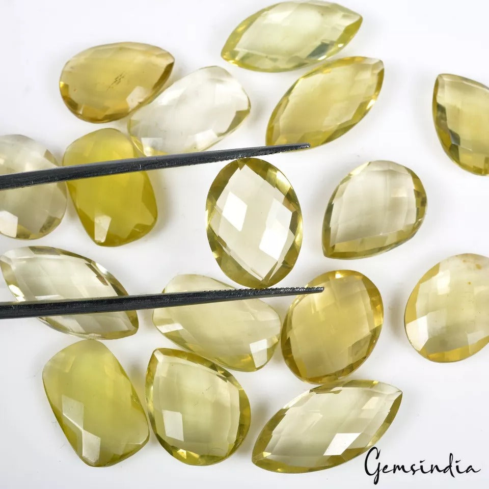 VVS 16 Pcs Natural Citrine 15-20mm Mix Checker Cut Loose Untreated Gemstone Lot
