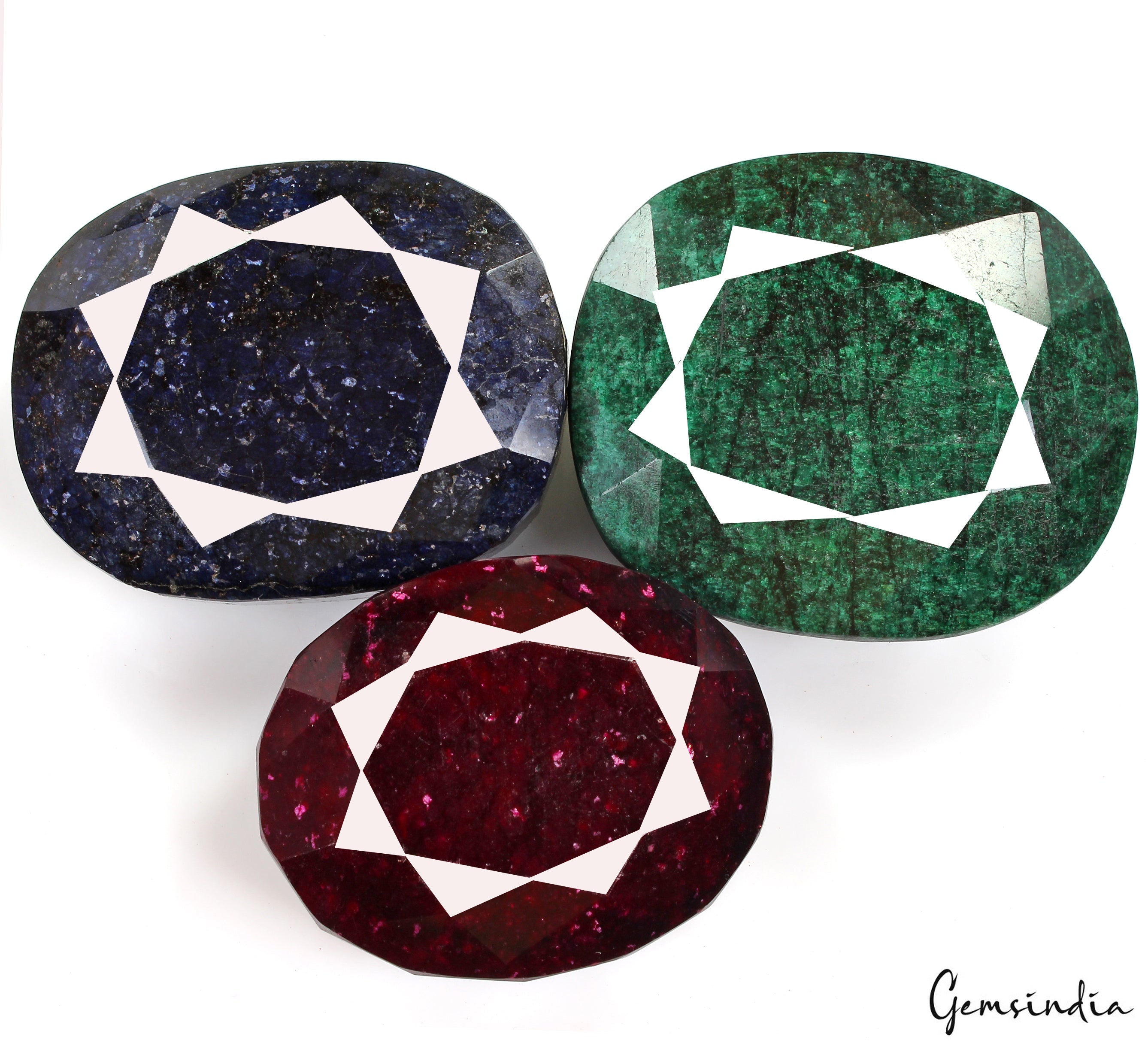 5340 Ct Natural Ruby Emerald Sapphire Oval Cut Huge Size Loose Gemstones 73-83mm