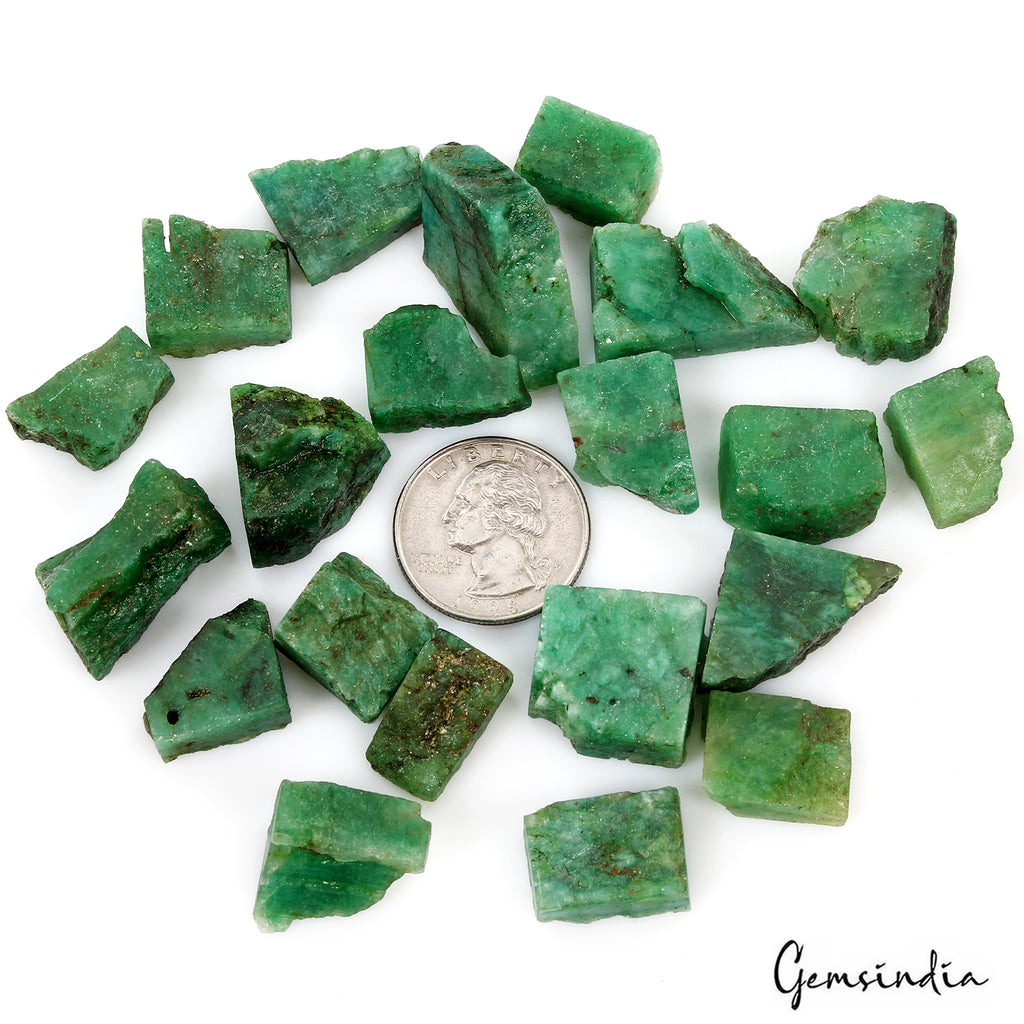 Emerald Rough Specimen, Color Enhanced, Green — 17mm to 28mm, 530 Ct