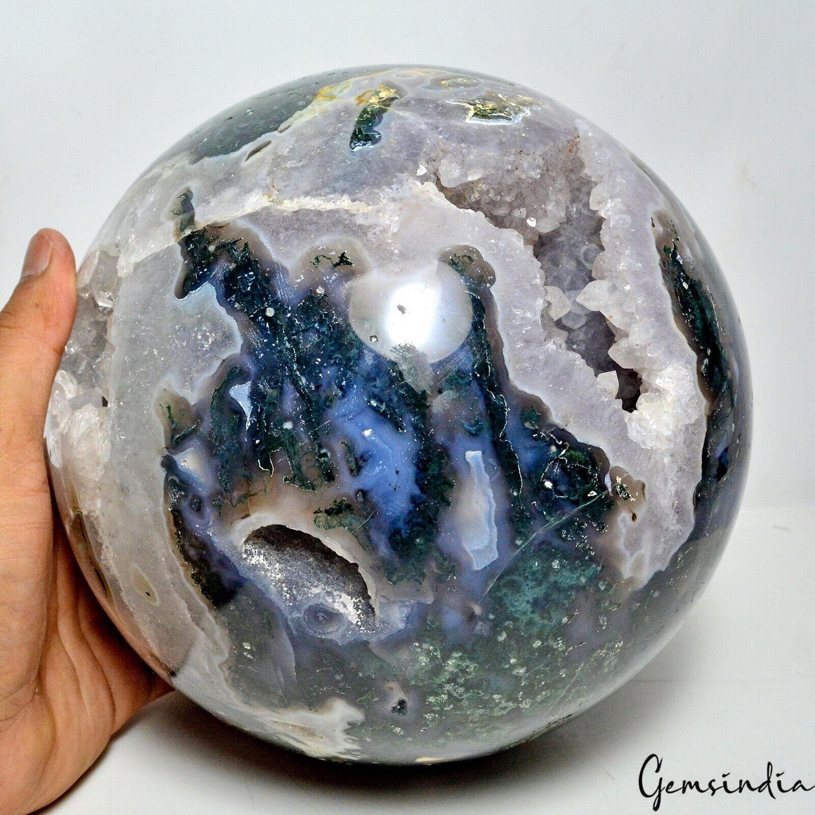 10.6 Kg Natural Druzy Dendrite Moss Agate Crystal Healing Mineral Gemstone/Decor