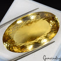 Certified VVS 64.70 Ct Natural Golden Yellow Citrine Oval Faceted Clean Gemstone