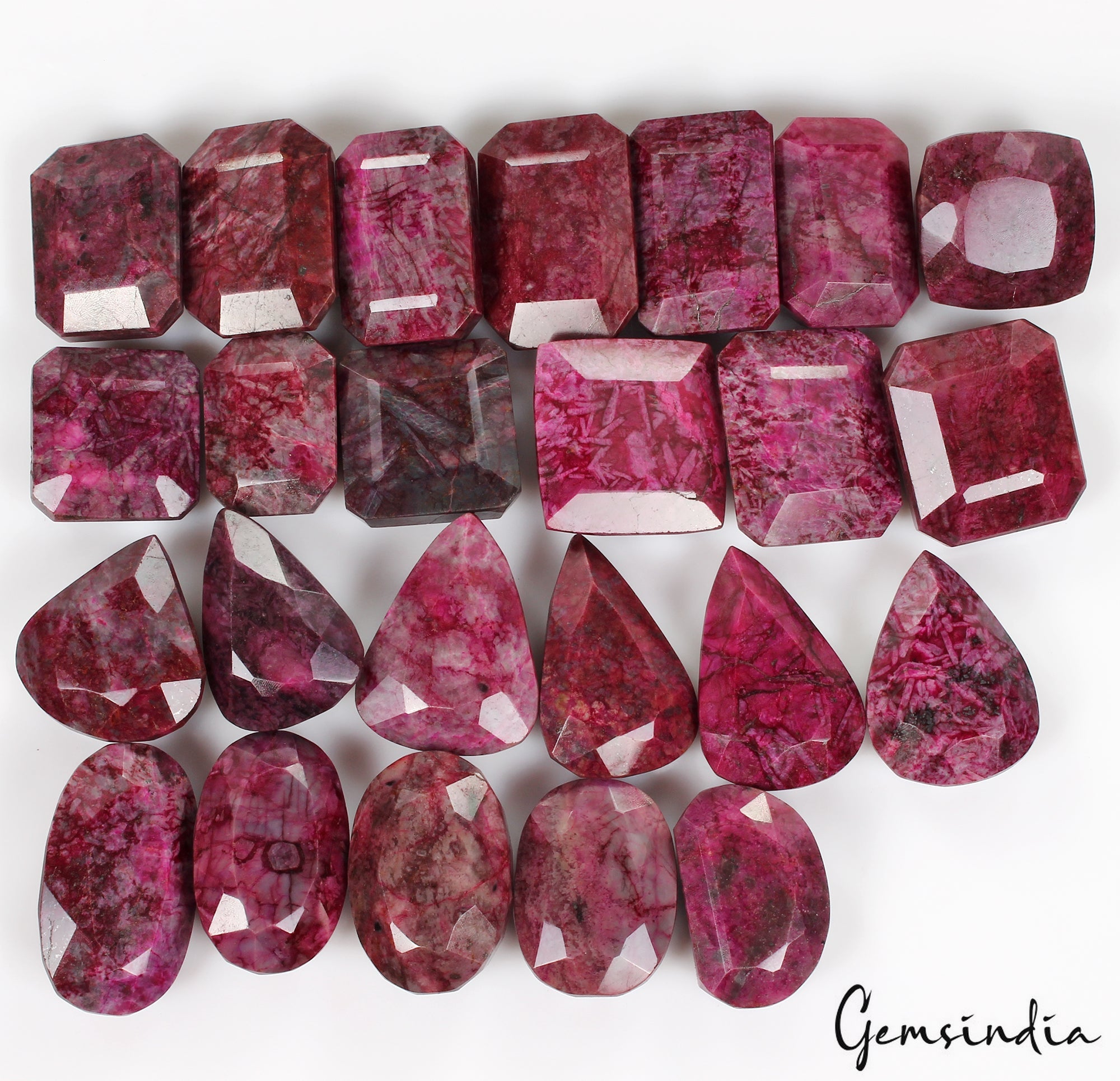 2 Kilo Natural African Ruby Pink Red Mix Shapes Loose Gemstone Wholesale Lot 24P
