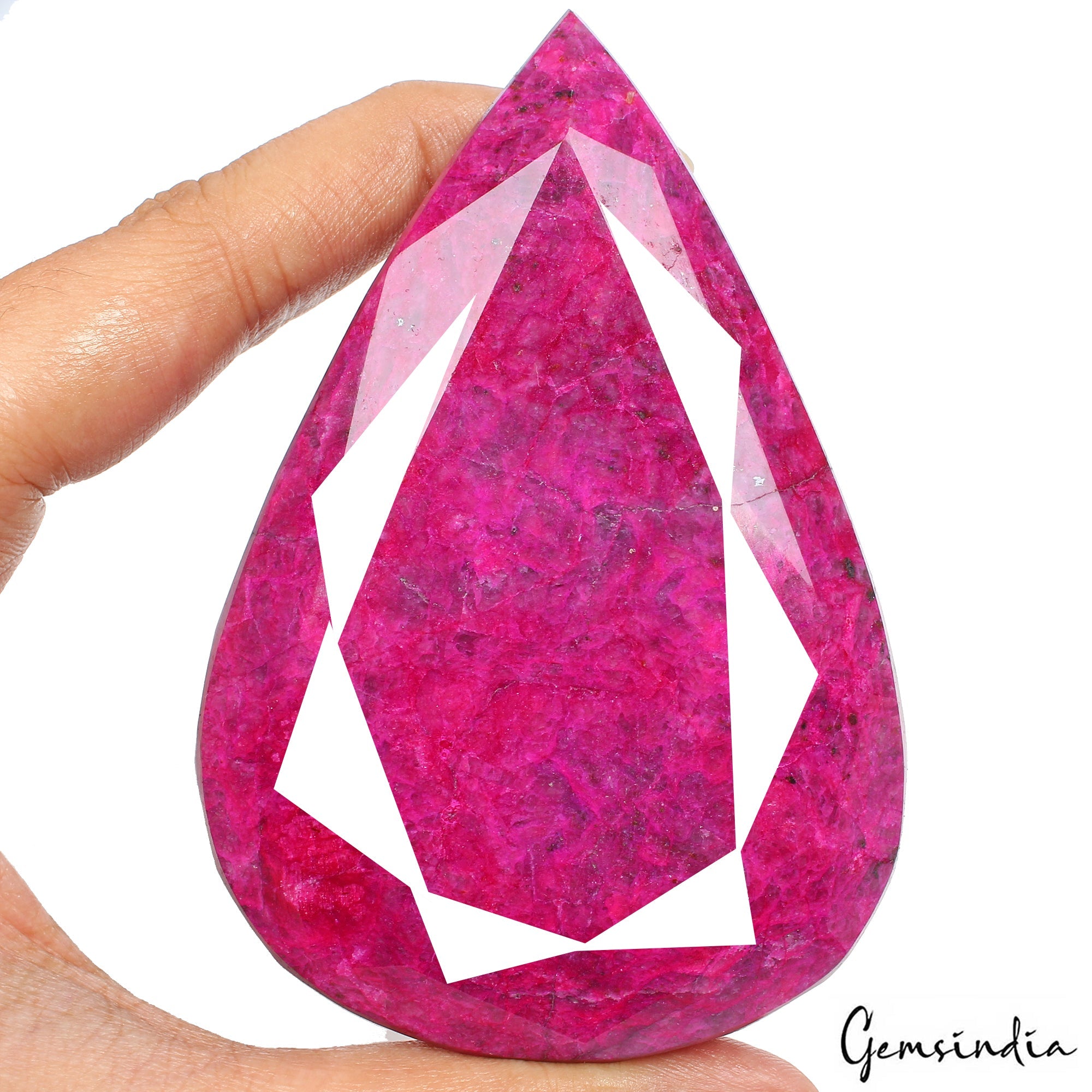 1340 Cts Natural Top Rose Pink Ruby Pear Faceted Loose Huge Size Gem-92x62x29mm