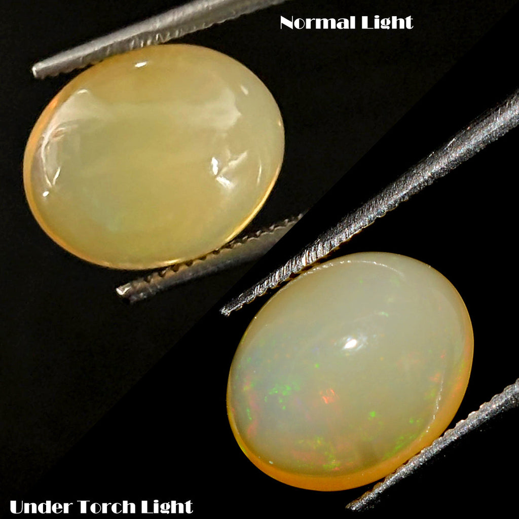 2.60 Cts Natural Ethiopian Opal Welo Multi Fire Oval Cab Certified Jewelry Gem