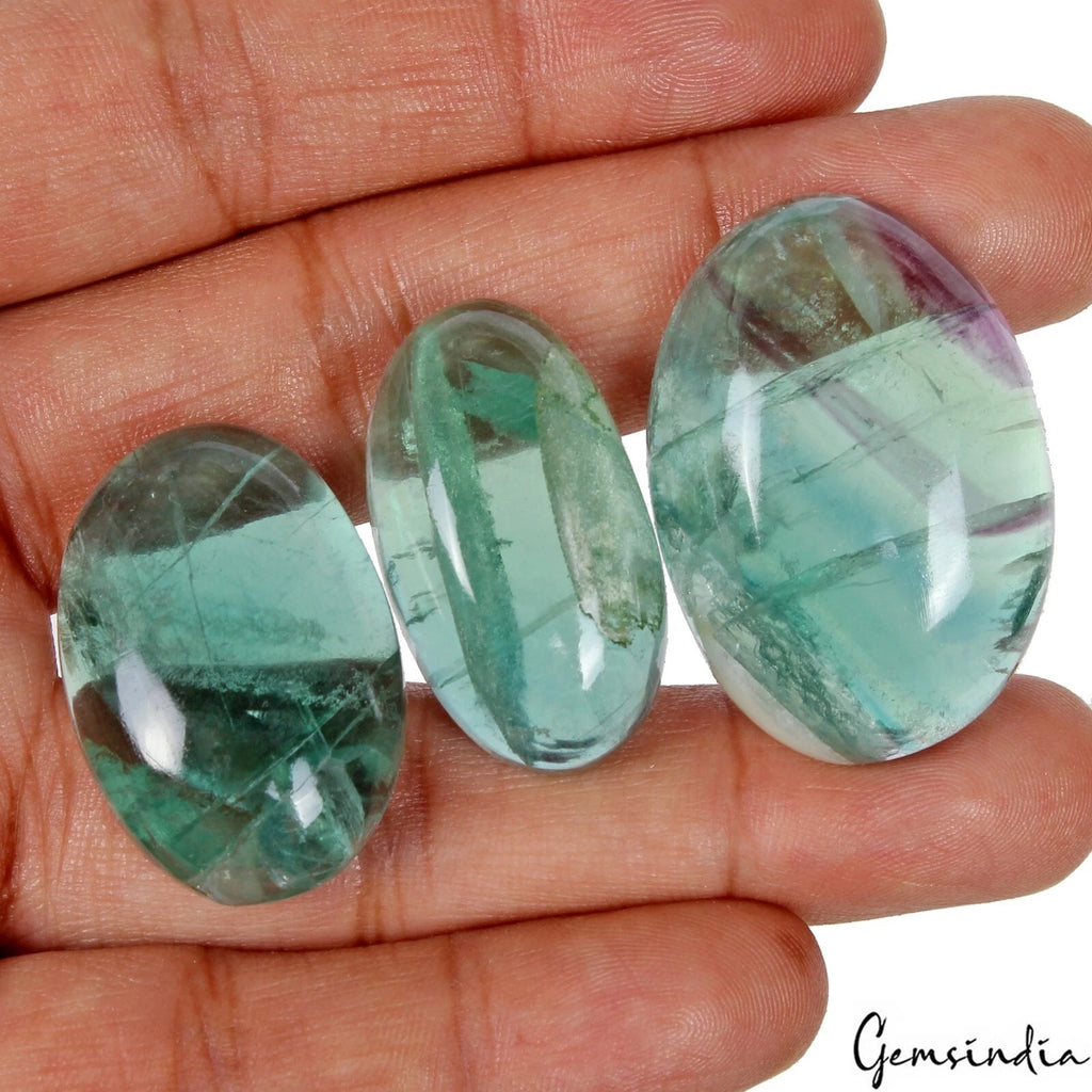 Fluorite Cabochon, Untreated, Green — 31mm, 230.30 Ct, Brazil