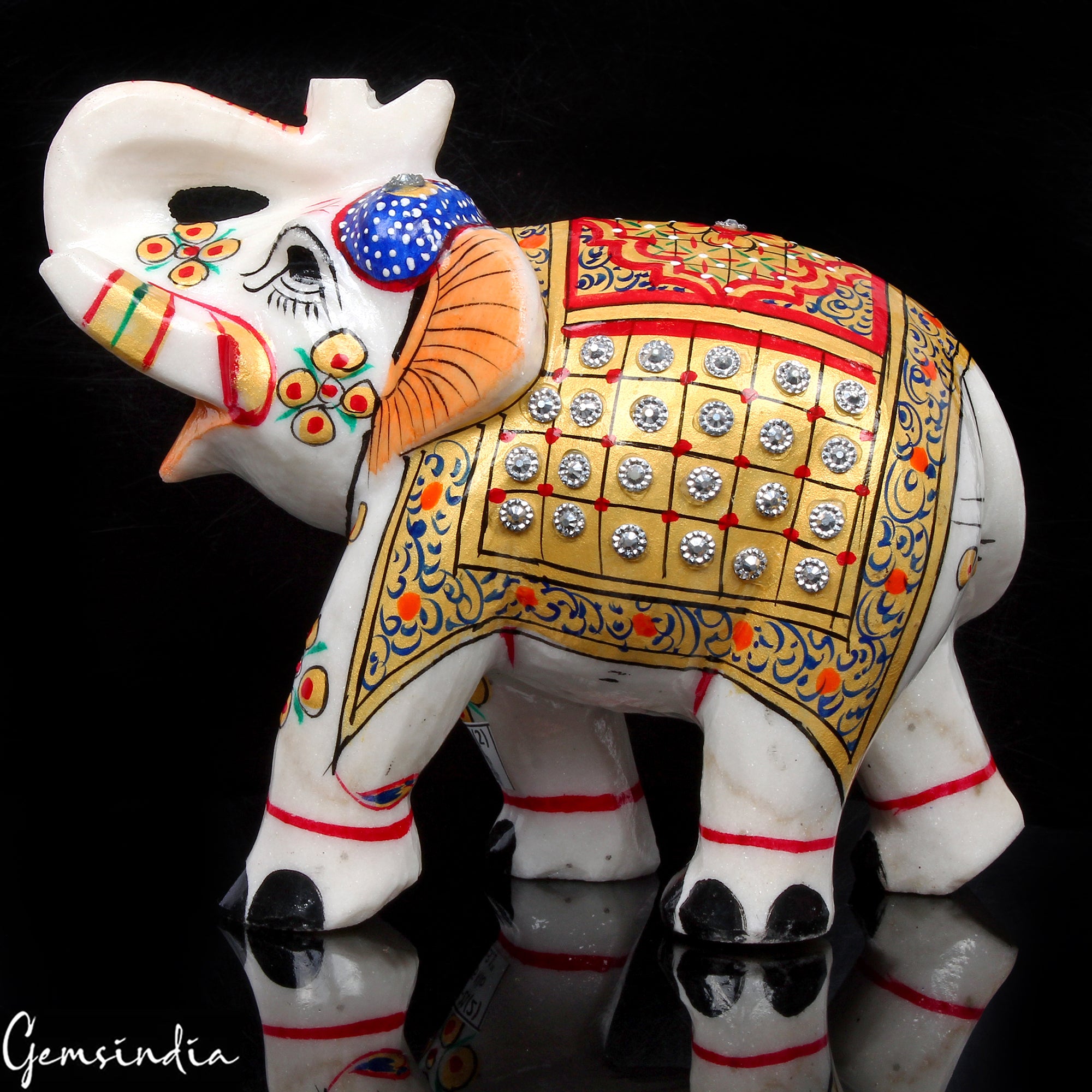 Marble Elephant Figurine — 6x5x3.1 Inch, 1.36 Kg