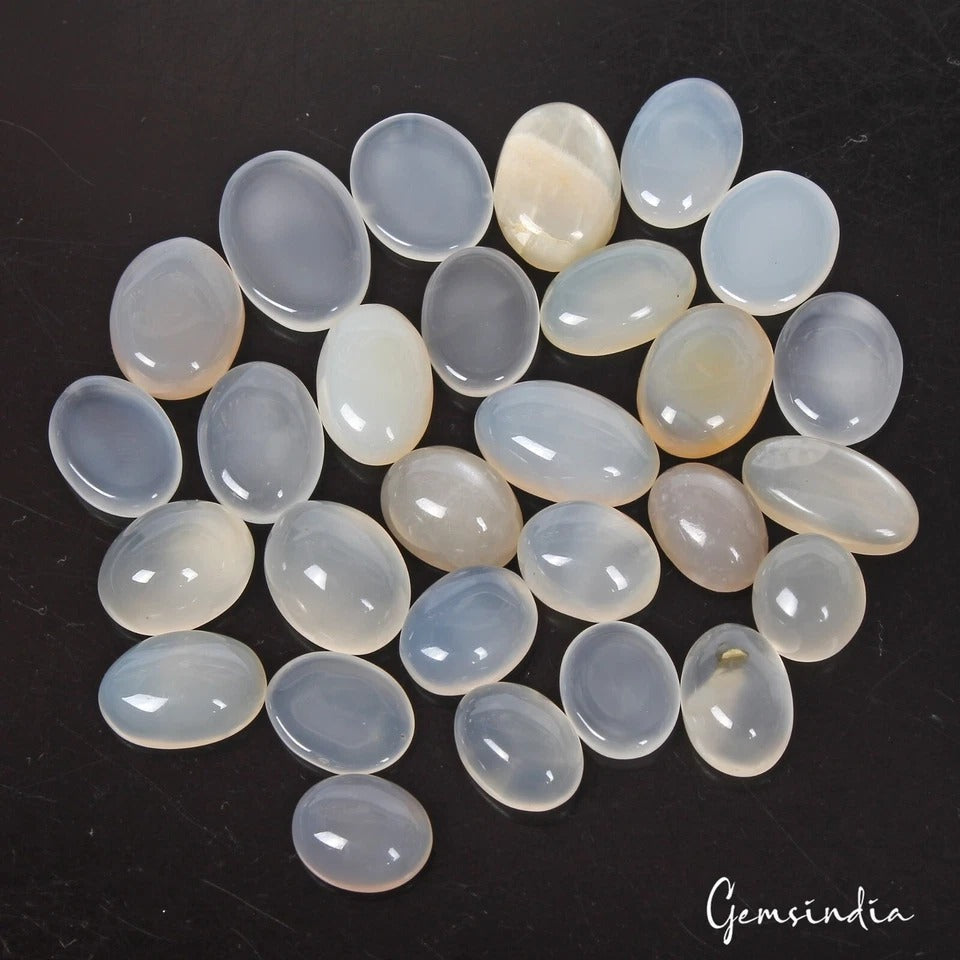 23 Pcs Natural Untreated Silky Moonstone Oval Cabochon Loose Gemstones~236.80 Ct