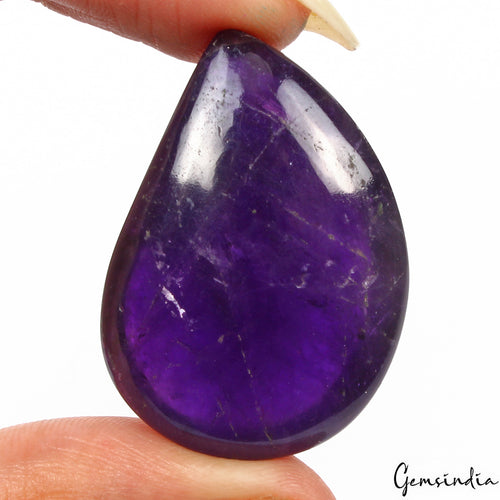 Amethyst Cabochon, Untreated, Purple — 34x23x13mm, 83.10 Ct, Madagascar