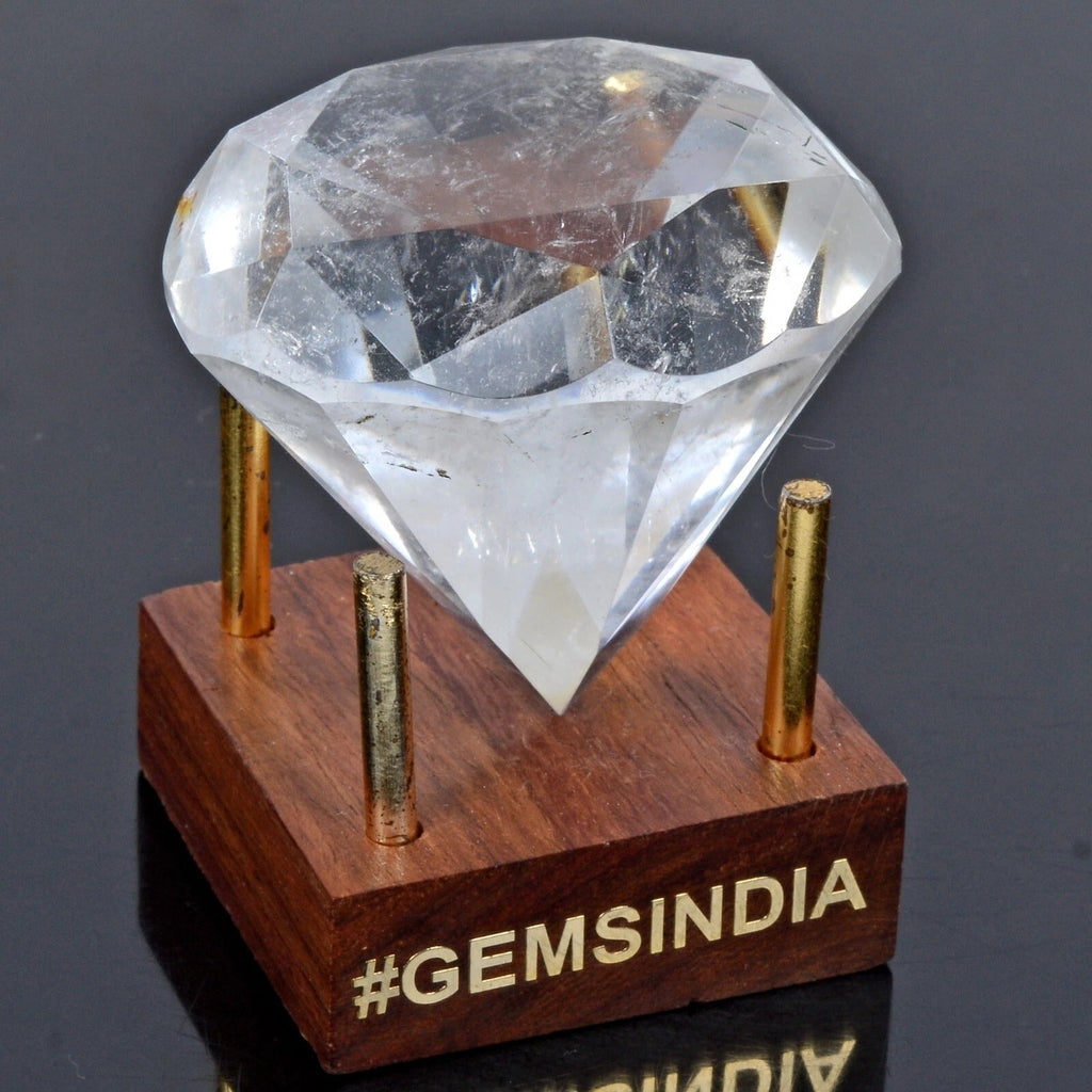 Certified 400 Ct Natural Diamond Cut White Quartz Crystal Mineral Loose Huge Gem