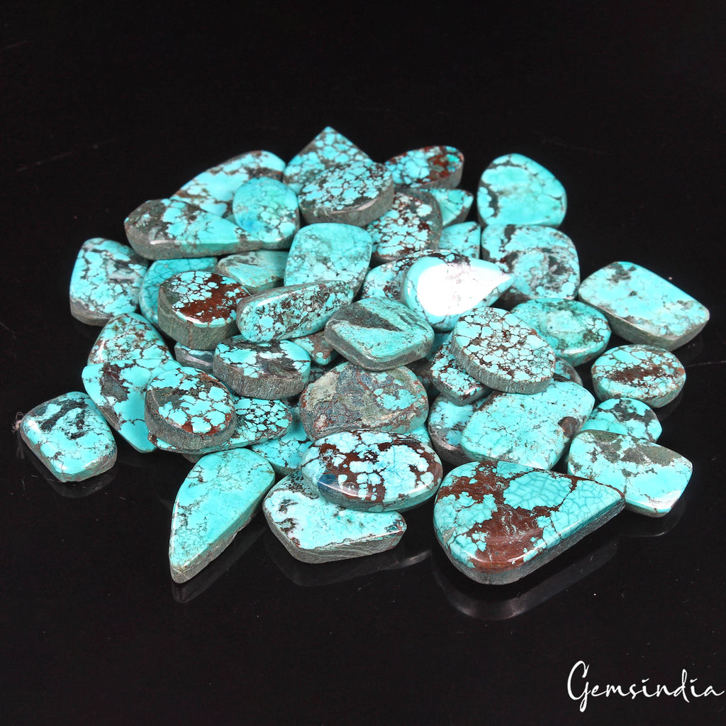 740 Cts/50 Pcs Natural USA Blue Green Turquoise Mix Cab Loose Wholesale Gems Lot