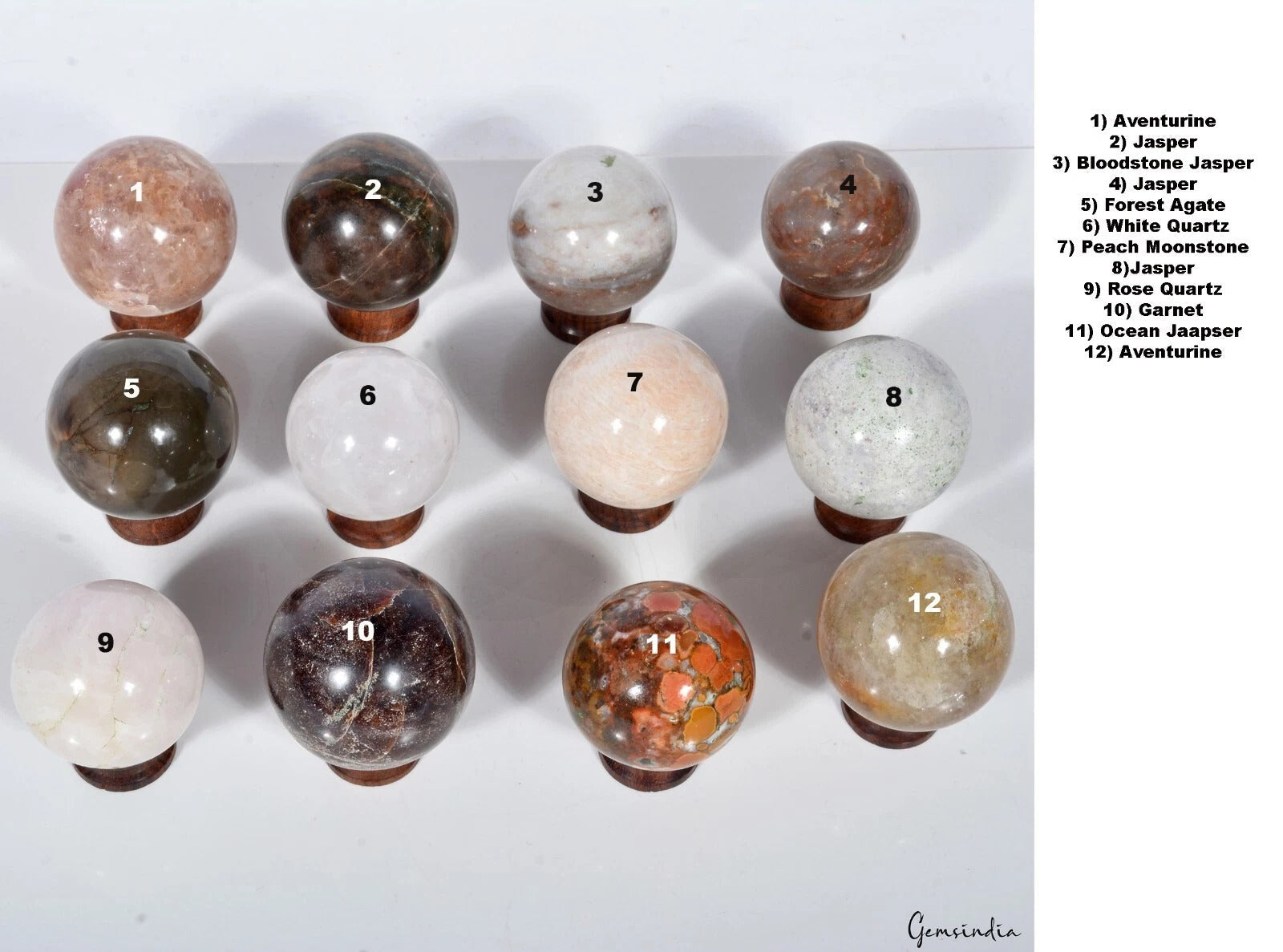 Wholesale Lot 12 Pcs Natural Multigems Ball Healing Crystal Spheres Collectible