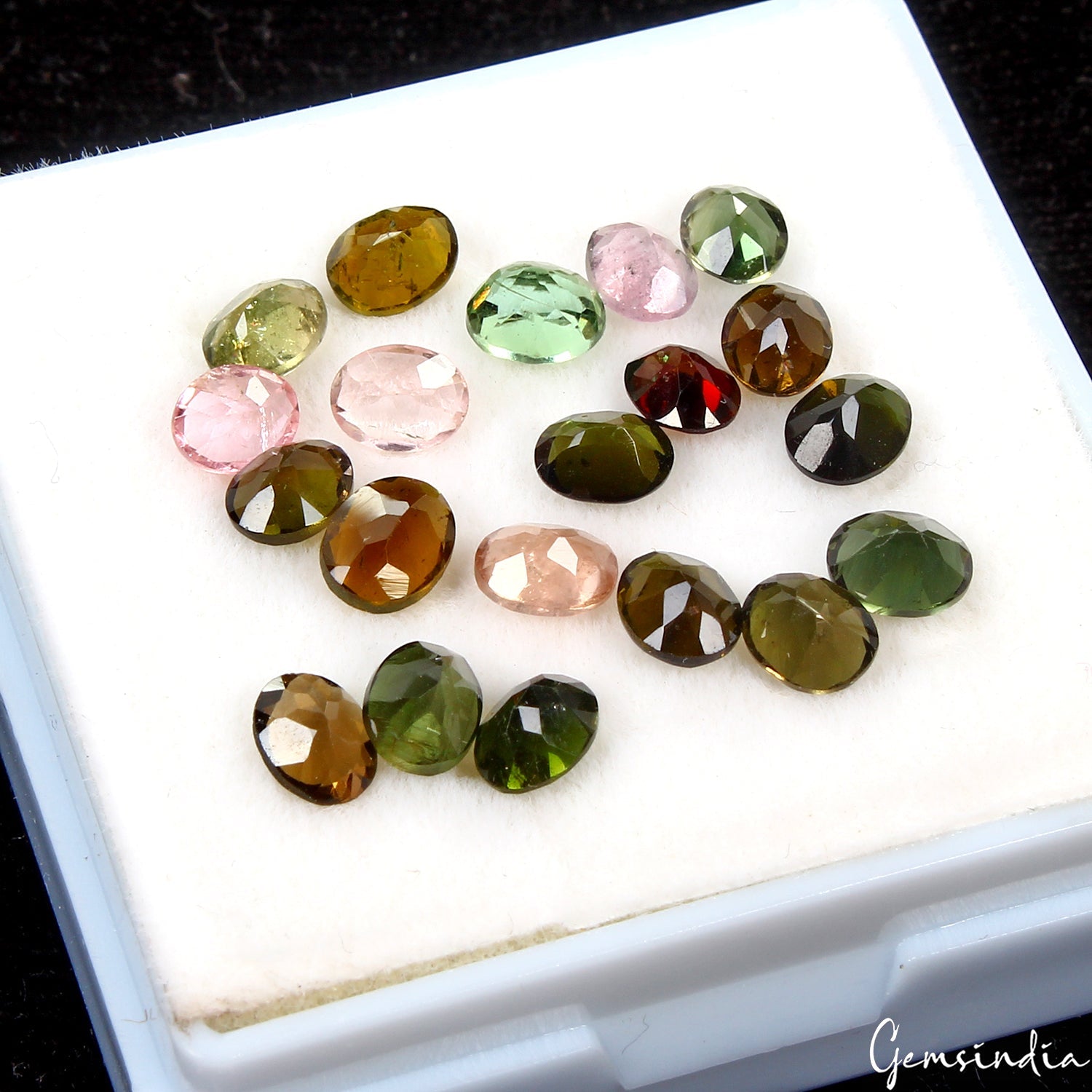 20 Pcs Natural Tourmaline 4x3mm Oval Faceted Cut Untreated Loose Gemstones~ 7 Ct