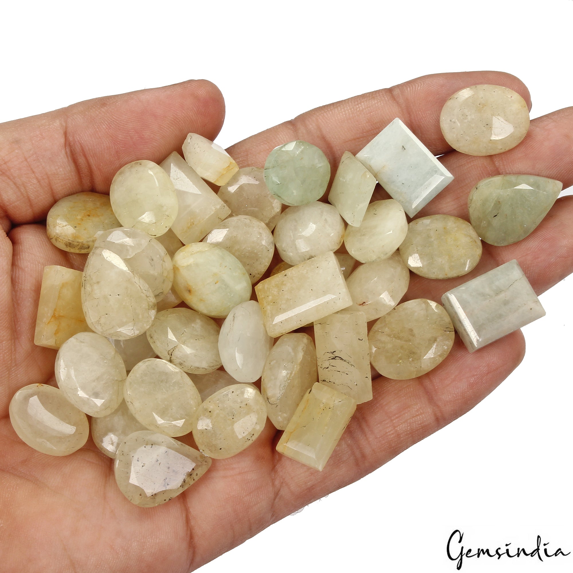 37 Pc Natural Yellow Beryl Aquamarine Mix Cut Loose Untreated Gemstones~ 570 Ct