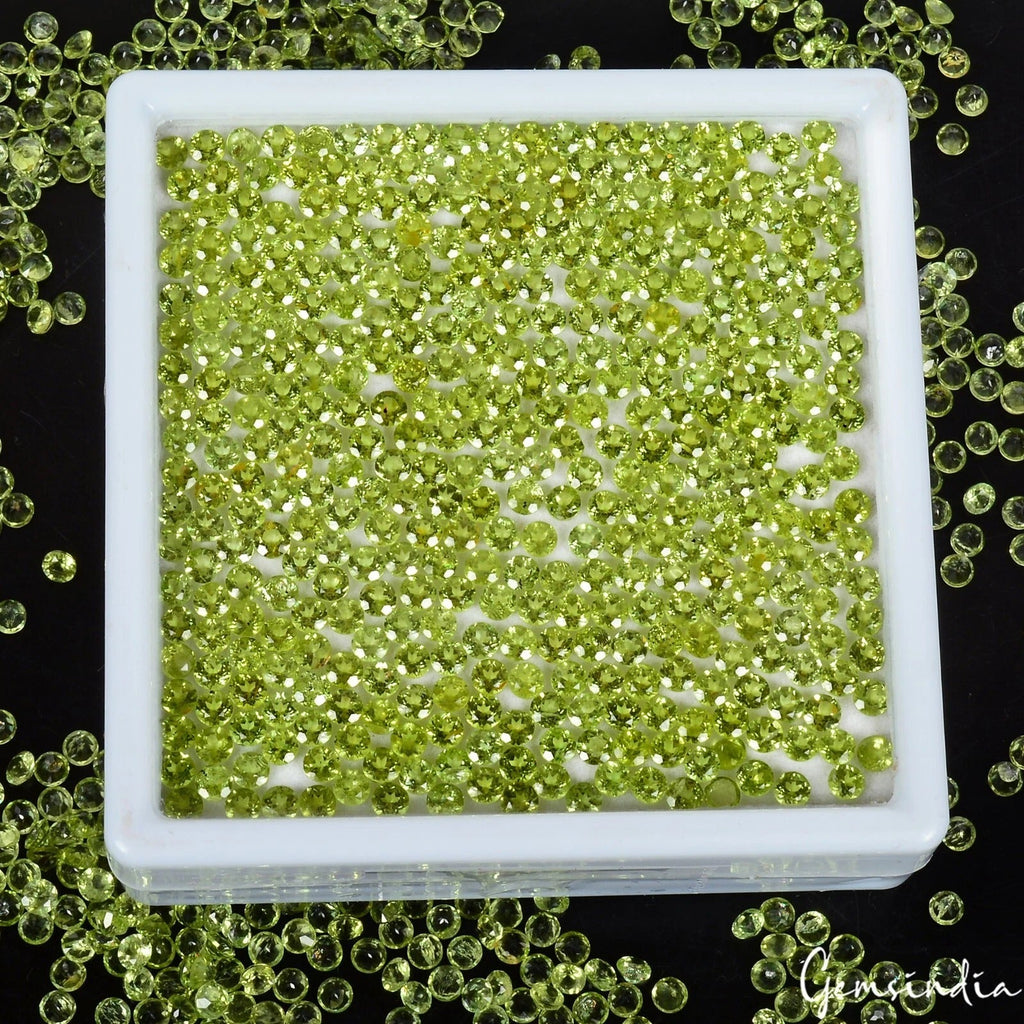 1000 Pcs Natural Peridot 4mm Round Cut Loose Untreated Gemstones Wholesale Lot