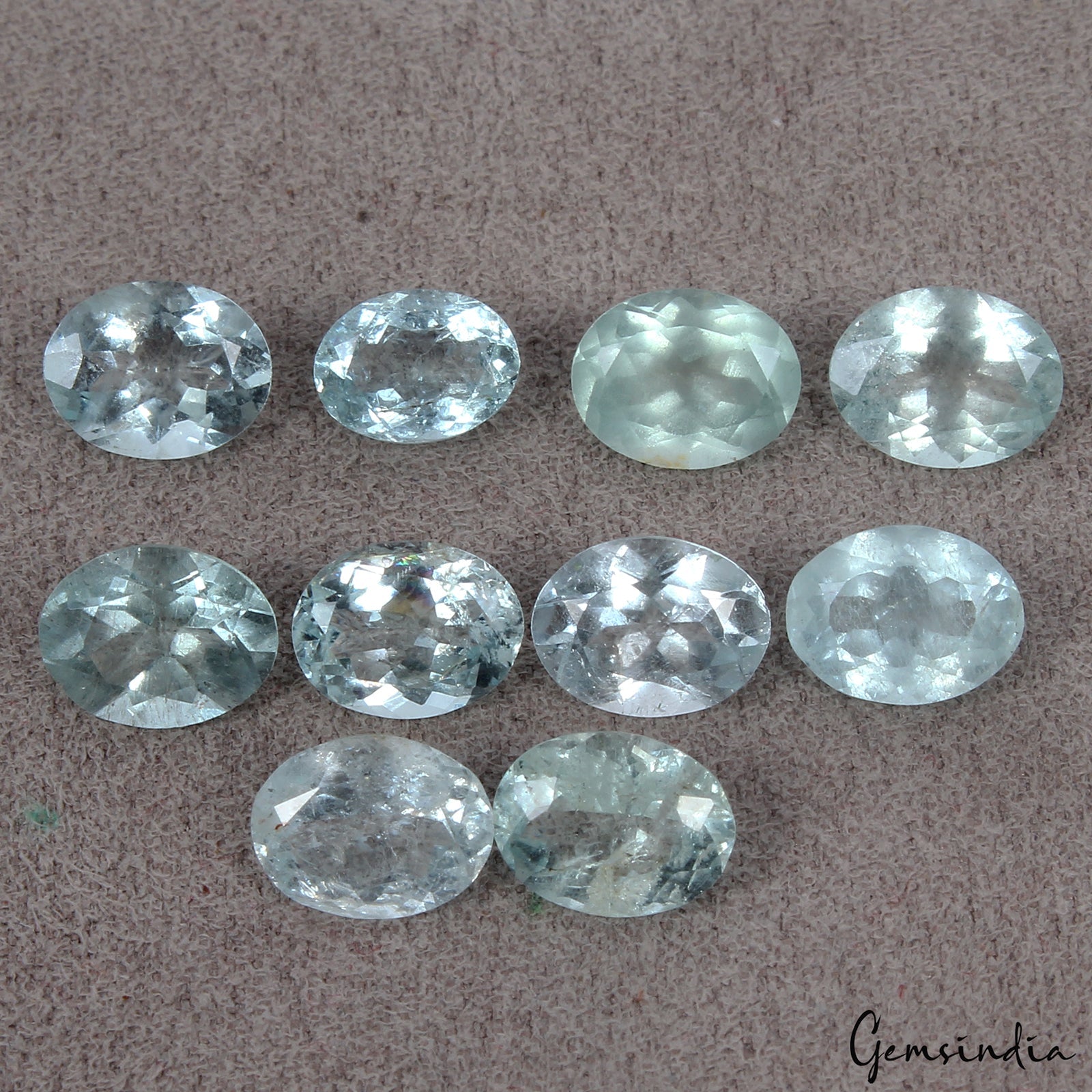 Natural Aquamarine 15.30 Ct Oval Cut 8-9mm Loose Unheated Gemstone Lot 10 Pcs