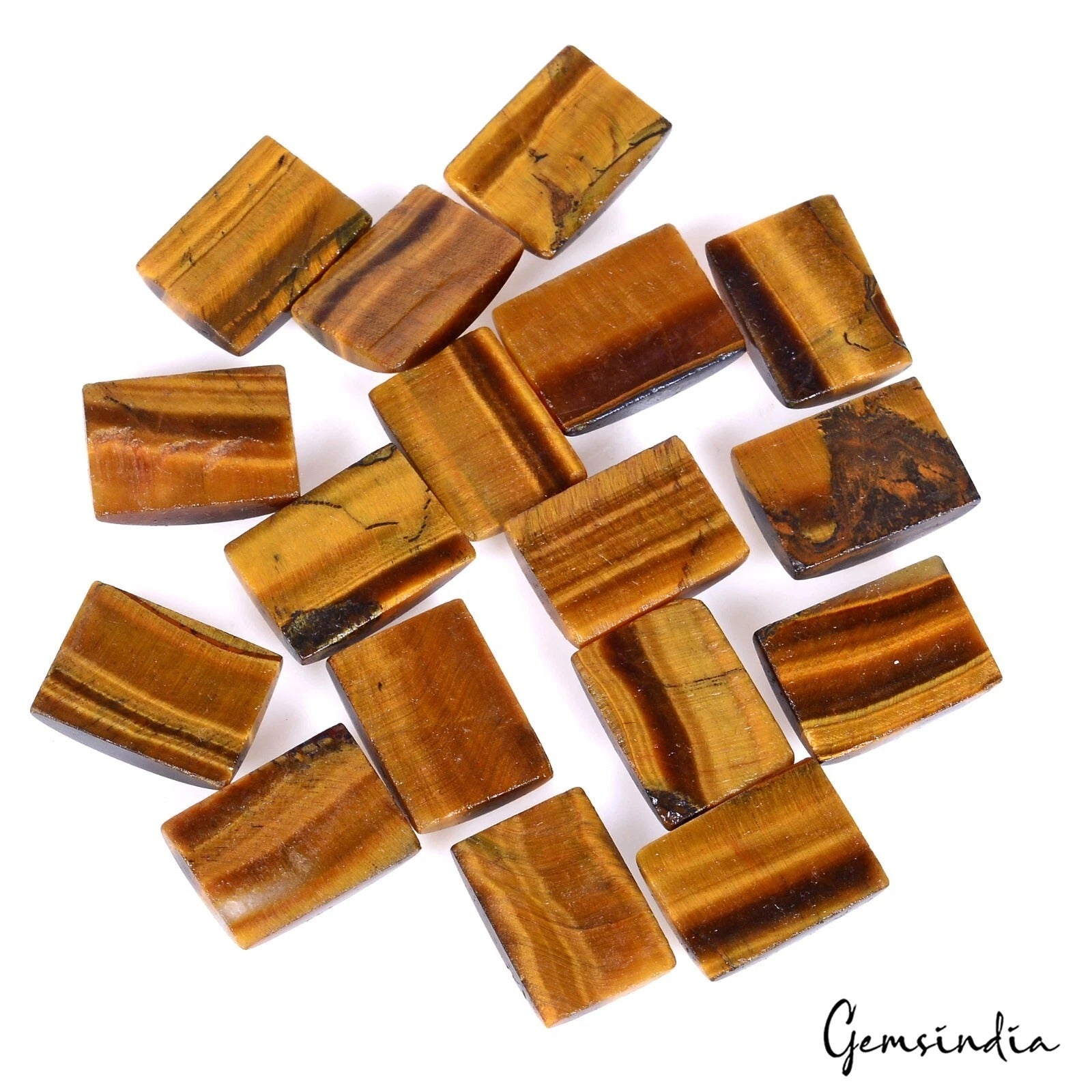 220 Ct/17 Pcs Natural Untreated Brown Tiger Eye Baguette Cut Calibrated Gems Lot