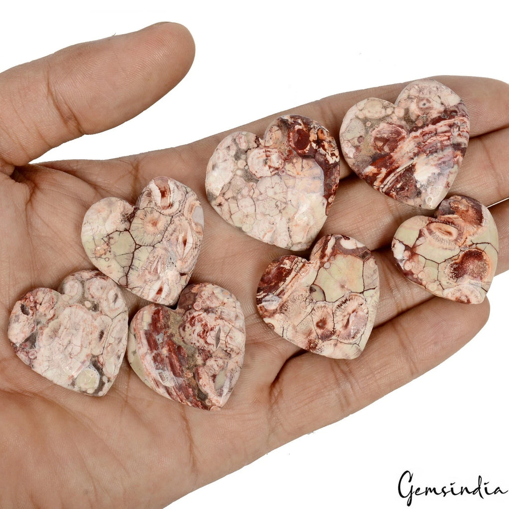 Jasper Lot, Cabochon, Untreated — 7 Pieces, 26mm to 32mm, 300 Ct