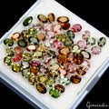 23.70 Ct Oval Natural Faceted Multi Color Tourmaline Wholesale Gemstone 63 pcs