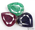 Ruby Lot, Loose Gemstone, Pear Cut, Color Enhanced — 3 Pieces, 75mm to 82mm, 3570 Ct, Madagascar