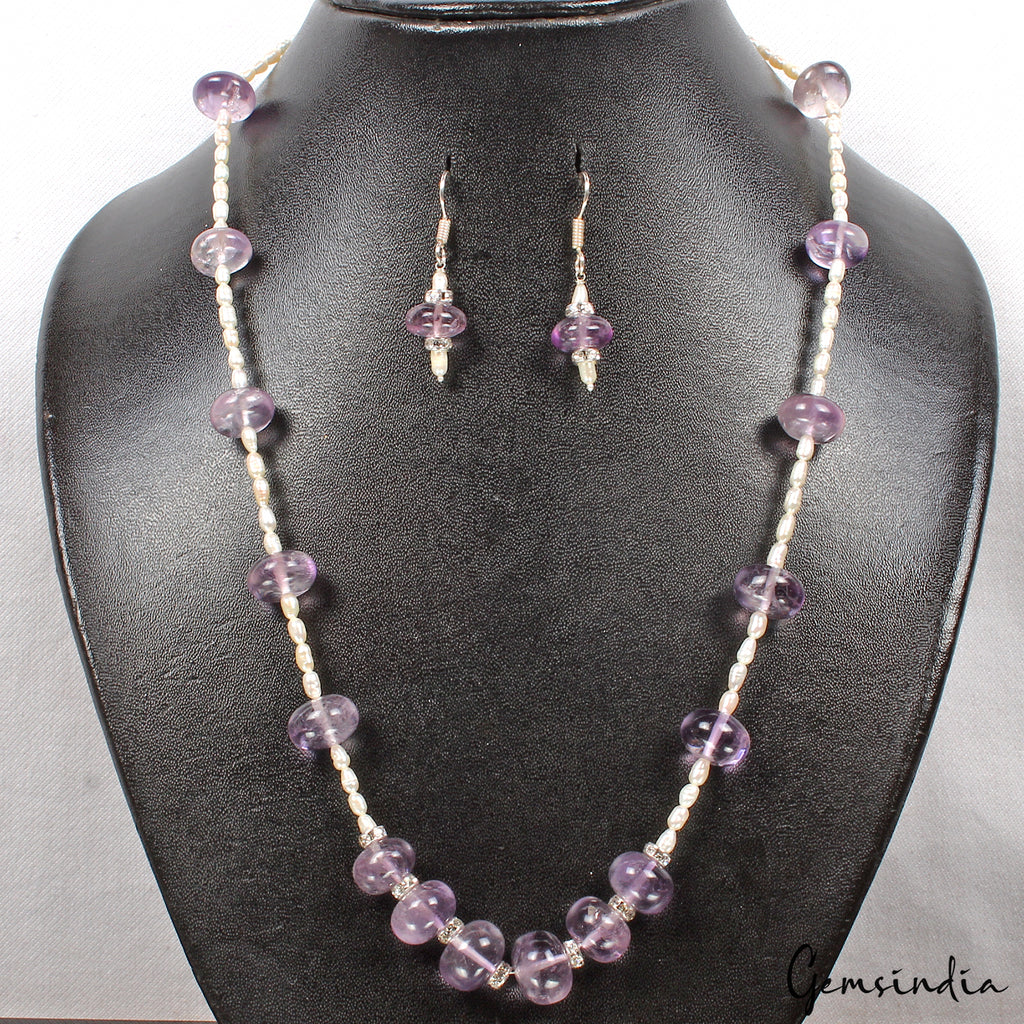 Amethyst Necklace, Purple — 5mm to 13mm, Madagascar