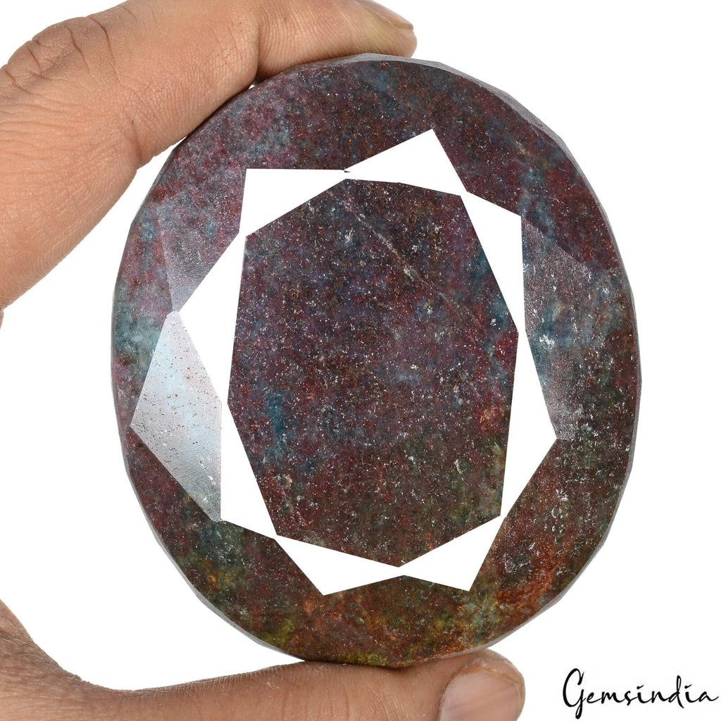 Ruby Kyanite Loose Gemstone, Oval Faceted Cut — 75 x 65 x 41 mm, 2380 Ct, Madagascar