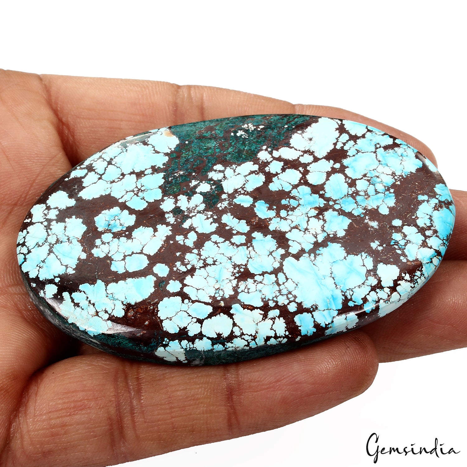 Turquoise Cabochon, Turquoise Blue — 75x48x8mm, 260.50 Ct