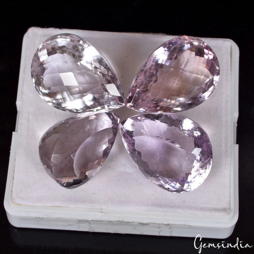 Amethyst Lot, Loose Gemstone, Lavender — 4 Pieces, 25mm to 28mm, 205.10 Ct