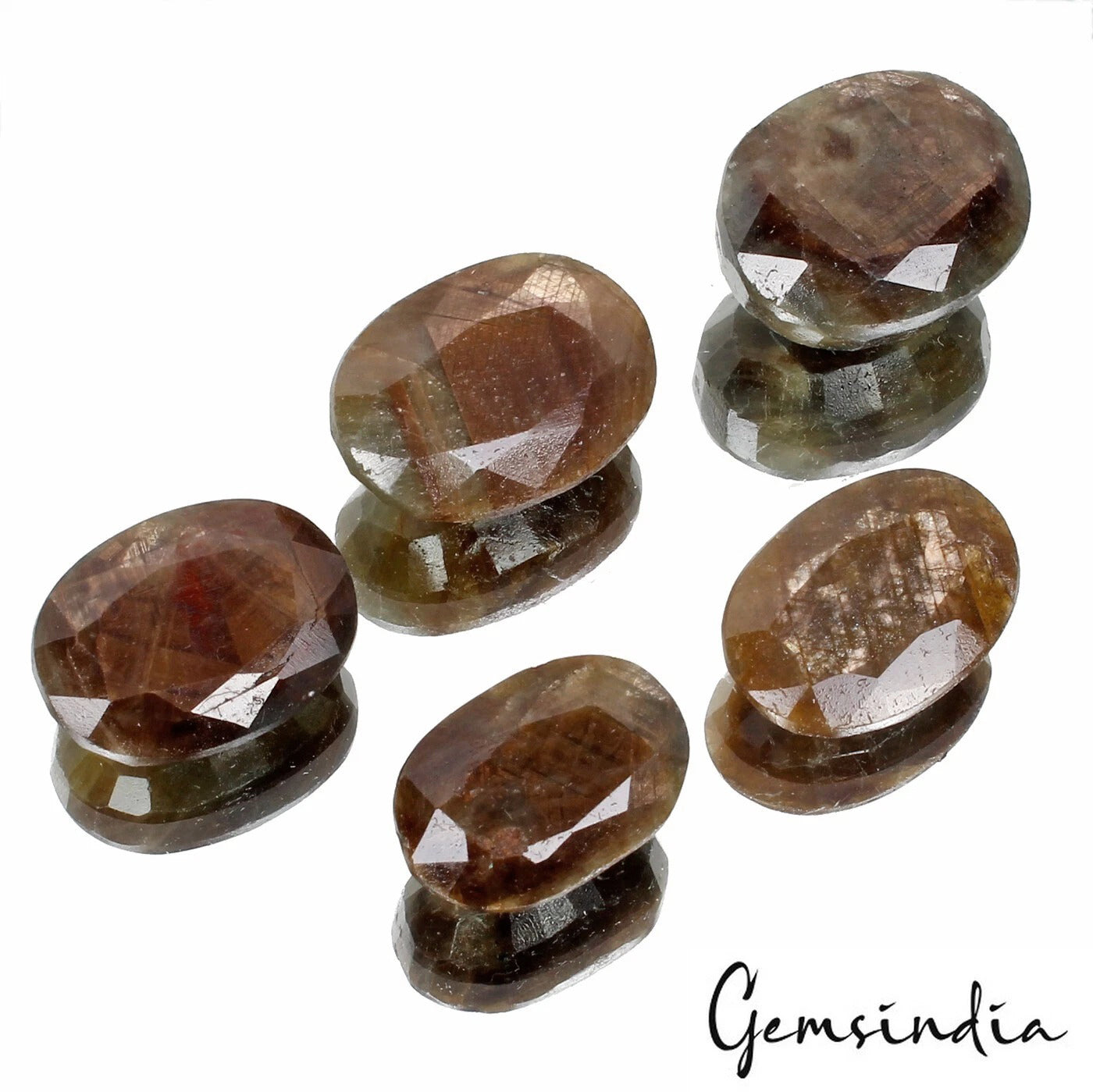 320 Cts/5 Pcs Natural Untreated Brown Sapphire Oval Faceted Cut Loose Gems Lot