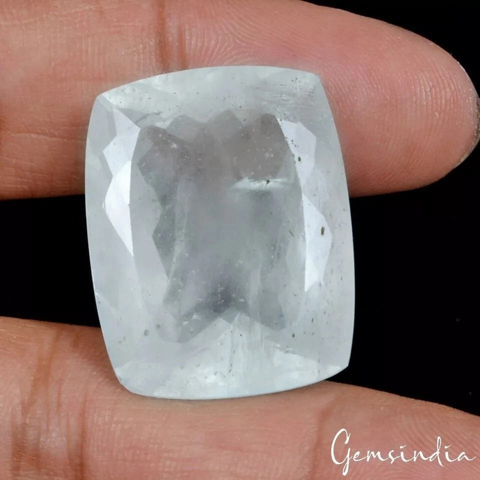 Aquamarine Loose Gemstone, Cushion Cut Treartment : Untreated — 27x22x12 mm, 58.80 Ct, Brazil
