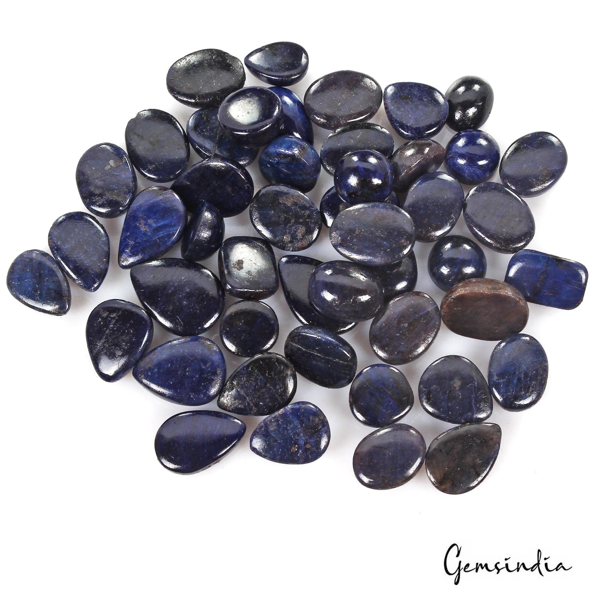 450 Cts/47 Pcs Natural African Blue Sapphire Mix Cab Loose Gems Lot For Jewelry