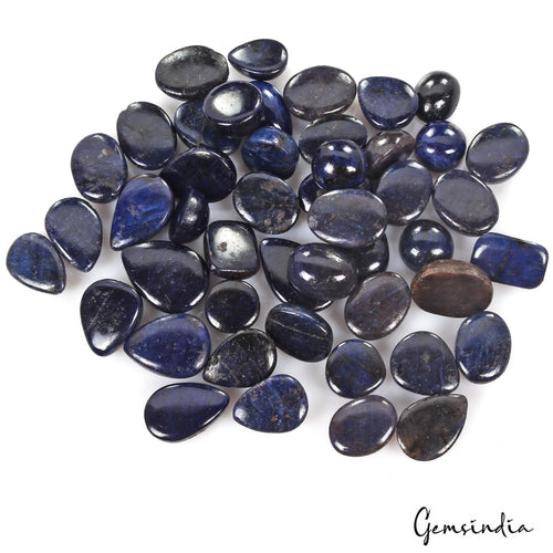African Blue Sapphire Lot, Cabochon, Color Enhanced — 47 Pieces, 10mm To 17mm, 450 Ct, Africa