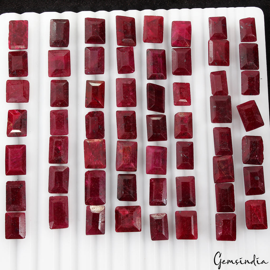 Ruby Lot, Loose Gemstone, Color Enhanced, Red — 58 Pieces, 11mm to 16mm, 490 Ct, Madagascar