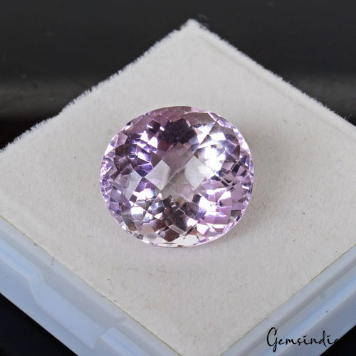 Amethyst Loose Gemstone, Untreated, Lavender — 16 x 15 x 11 mm, 15.60 Ct