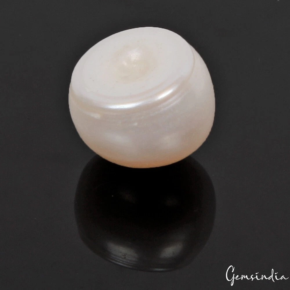 Pearl Cabochon, White — 13x10 mm, 14.30 Ct, India