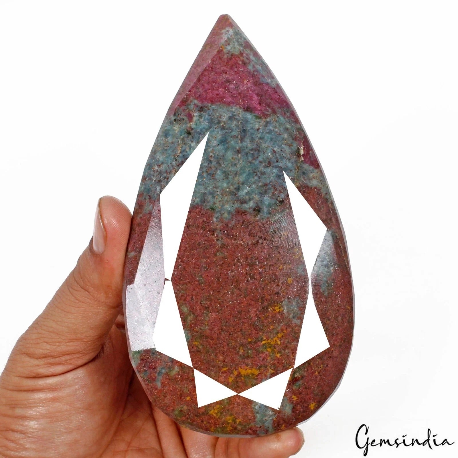 3300 Ct Natural Untreated Red Blue Green Ruby Kyanite Earth Mined Pear Cut Gems
