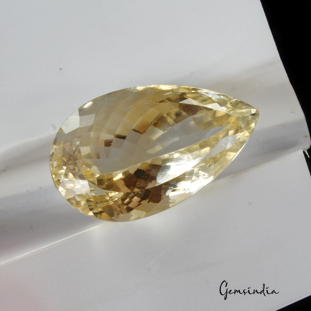 VVS 33.00 Ct Natural Citrine AAA Untreated Huge Faceted Pear Cut Loose Gemstone