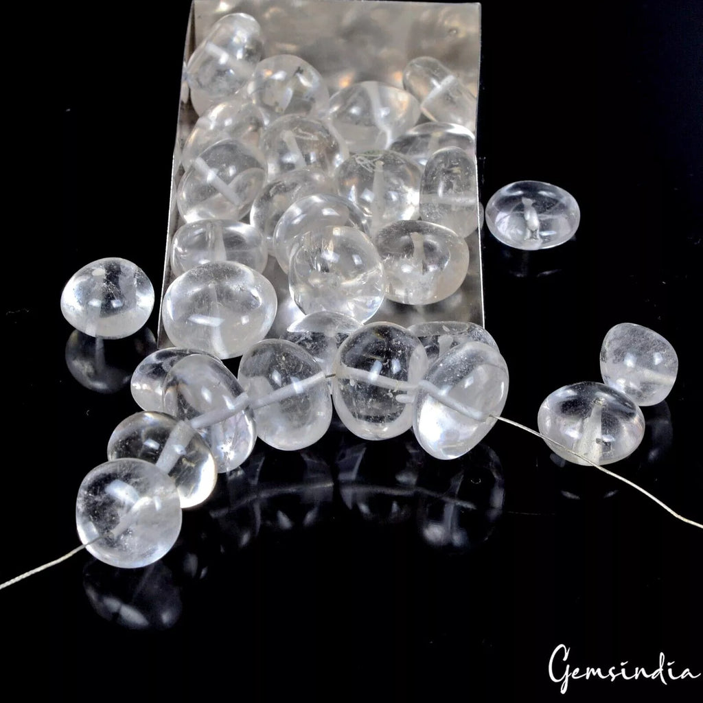 Quartz Beaded Strand, Untreated, White — 10mm to 15mm, 320 Ct, Madagascar