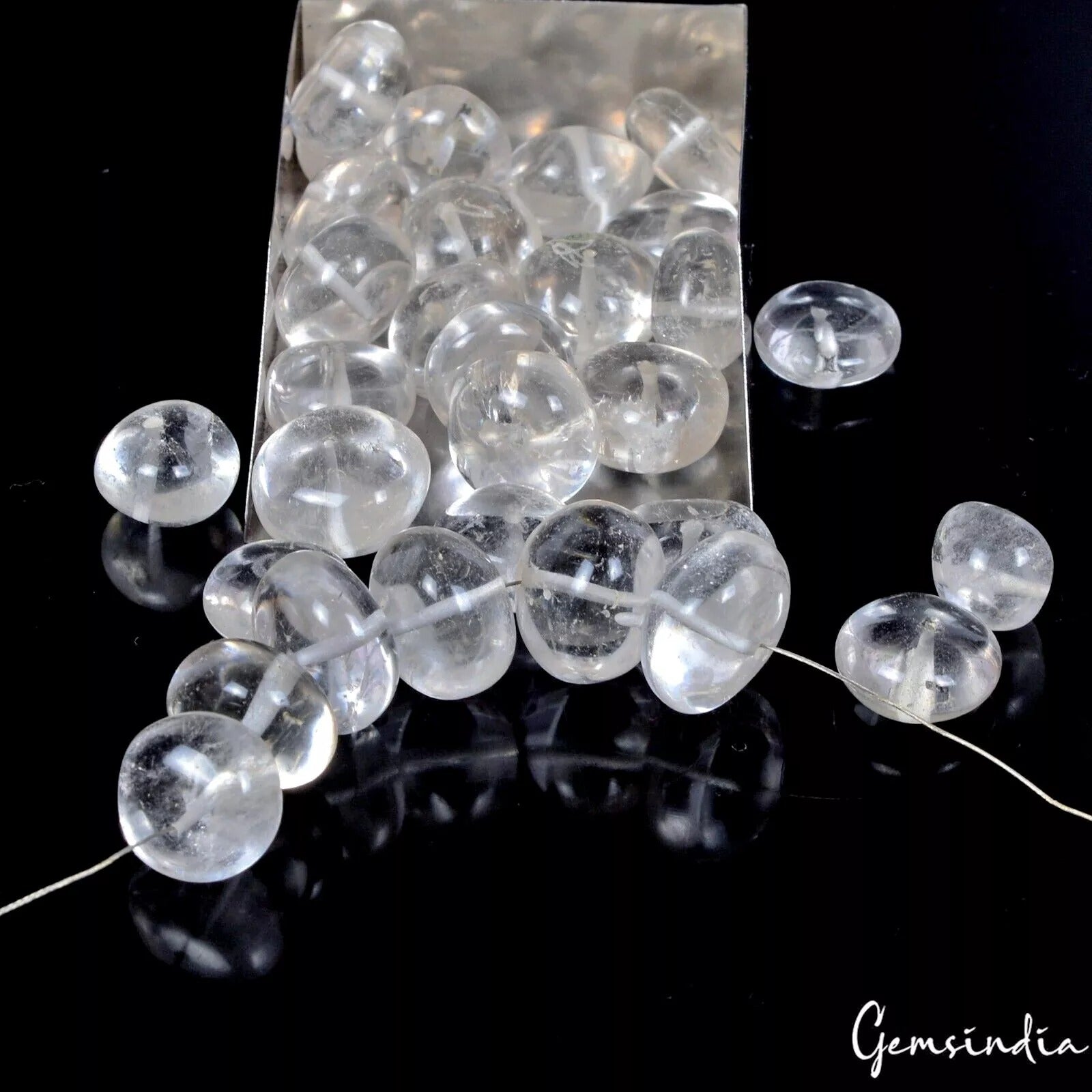 Quartz Beaded Strand, Untreated, White — 10mm to 15mm, 320 Ct, Madagascar