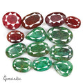 660 Cts/13 Pcs Natural Red Beryl Green Emerald Mixed Cut Loose Gems For Jewelry