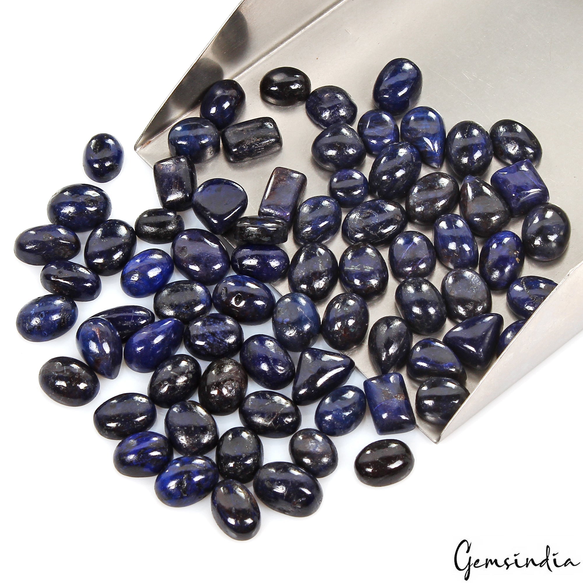 Certified 71 Pcs Natural Blue Sapphire Mix Cab Loose 8mm-15mm jewelry Gemstones