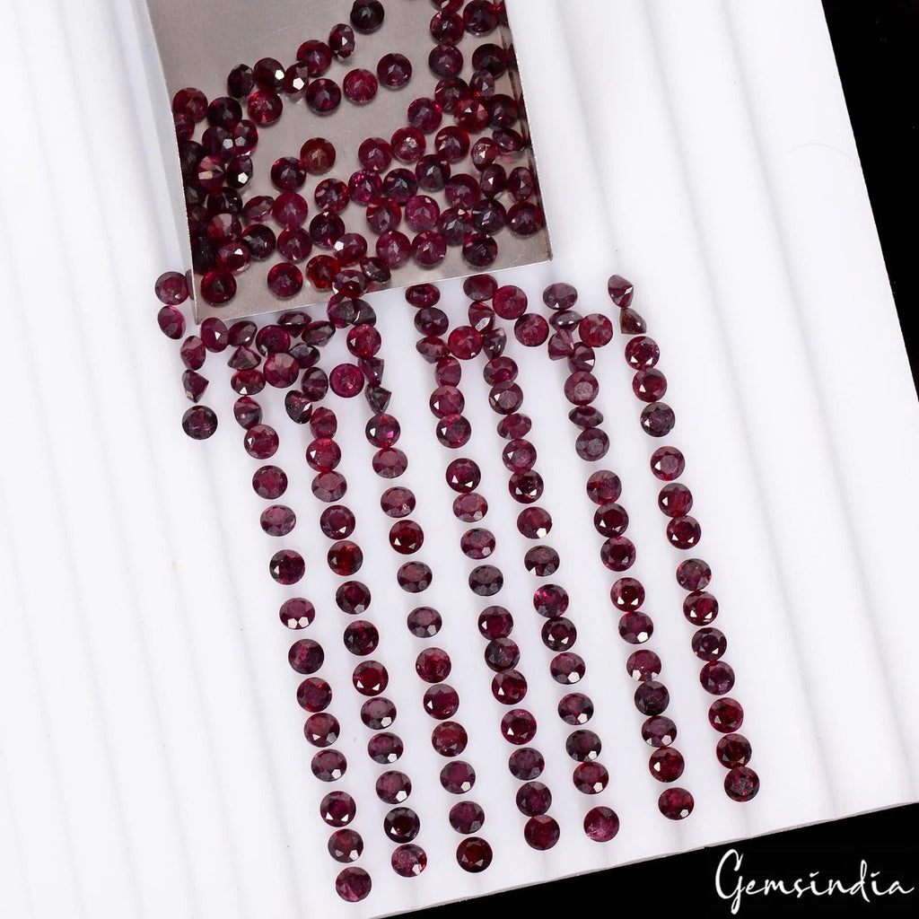 74 Ct/200 Pcs Natural Untreated Wine Red Rhodolite Garnet Calibratrated 4mm Gems